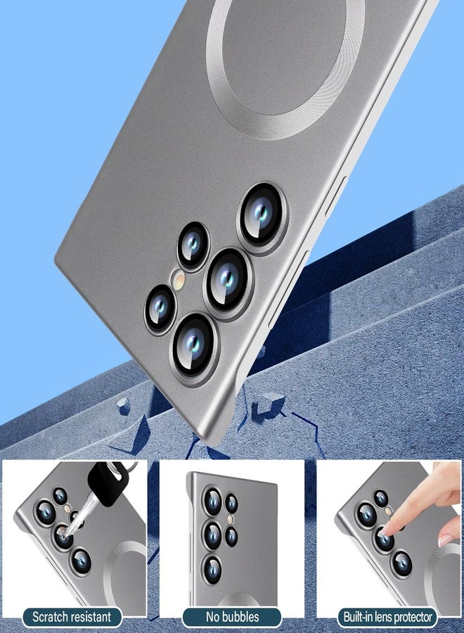 أوميو جراب أوميو المغناطيسي النحيف لهاتف جالاكسي إس 23 ألترا، متوافق مع ماج سيف، مصنوع من البولي كربونات غير اللامع، تصميم بسيط بدون إطار أو حواف مع واقي لعدسة الكاميرا، مناسب للرجال والنساء، لون تيتانيوم طبيعي - Image 3