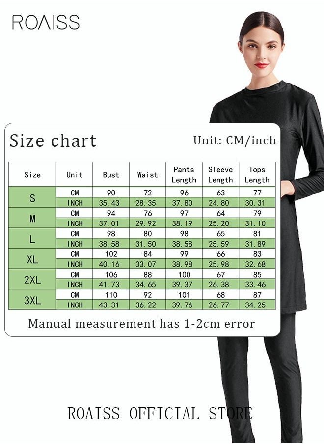 3-Piece Women Conservative Swimsuit Set Muslim Swimwear Swimming Trousers Cap Ladies Beachwear Skirt Breathable Bikini Dress Arab Clothing Solid Black - pzsku/Z06F5F9621AB636F9B29FZ/45/_/1669390206/bc156626-49ff-41d5-9dde-3c7143fd1d5a