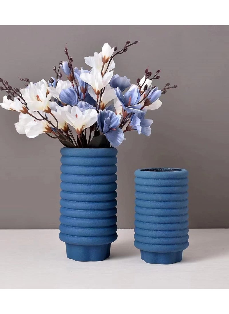 Decorhills Ornamental 2 Set of Flower Vase for Decor - Modern Elegant Minimalist, Home, Living Room, and Office Décor – Decorative Centerpiece for Pampas Grass, Dried Flowers, and Faux Plants 