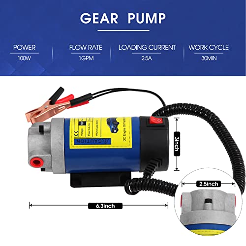 Vevitts Engine Oil Pump, Portable Electric Self-Priming Motor Oil Pump for Car Motorcycle and Boat Engine Oil Transfer Change Pump 12V 100W - Image 2