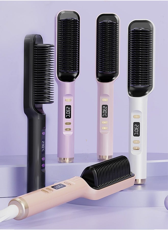 Hair Straightener Brush, Built-in Comb Negative Lon Brush with LCD Display Screen, with Anti-Scald Feature, Free Temperature Regulation & Auto-Off Function for Professional Hair Salon at Home - pzsku/Z06F603D2F47223D65CC5Z/45/_/1735887659/baf60b01-2d49-4dd7-8dee-52e406b2e3cc