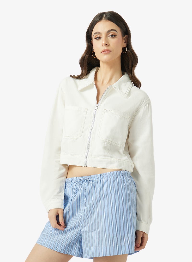 GUESS Pocket Detailed Zip Through Jacket - Image 1
