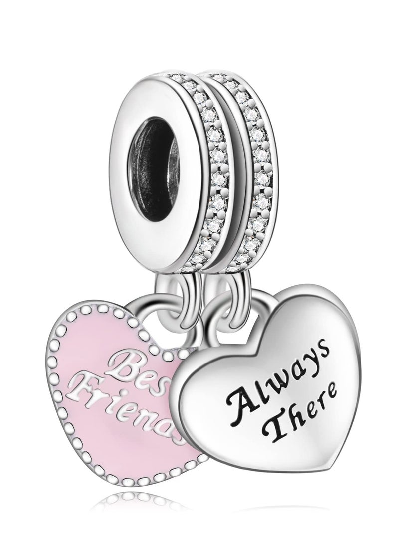 Excefore 925 Sterling Silver Charms, Bead Charms for Bracelets, Heart Charms for Women Girls Bracelets, Family Tree Charms Jewelry Gift for Women Girls (Heart to Heart) - Image 1