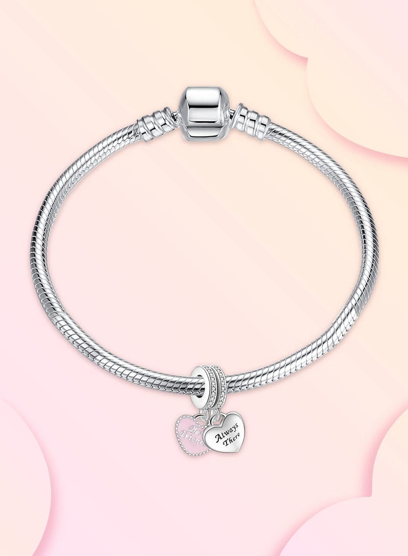 Excefore 925 Sterling Silver Charms, Bead Charms for Bracelets, Heart Charms for Women Girls Bracelets, Family Tree Charms Jewelry Gift for Women Girls (Heart to Heart) - Image 2