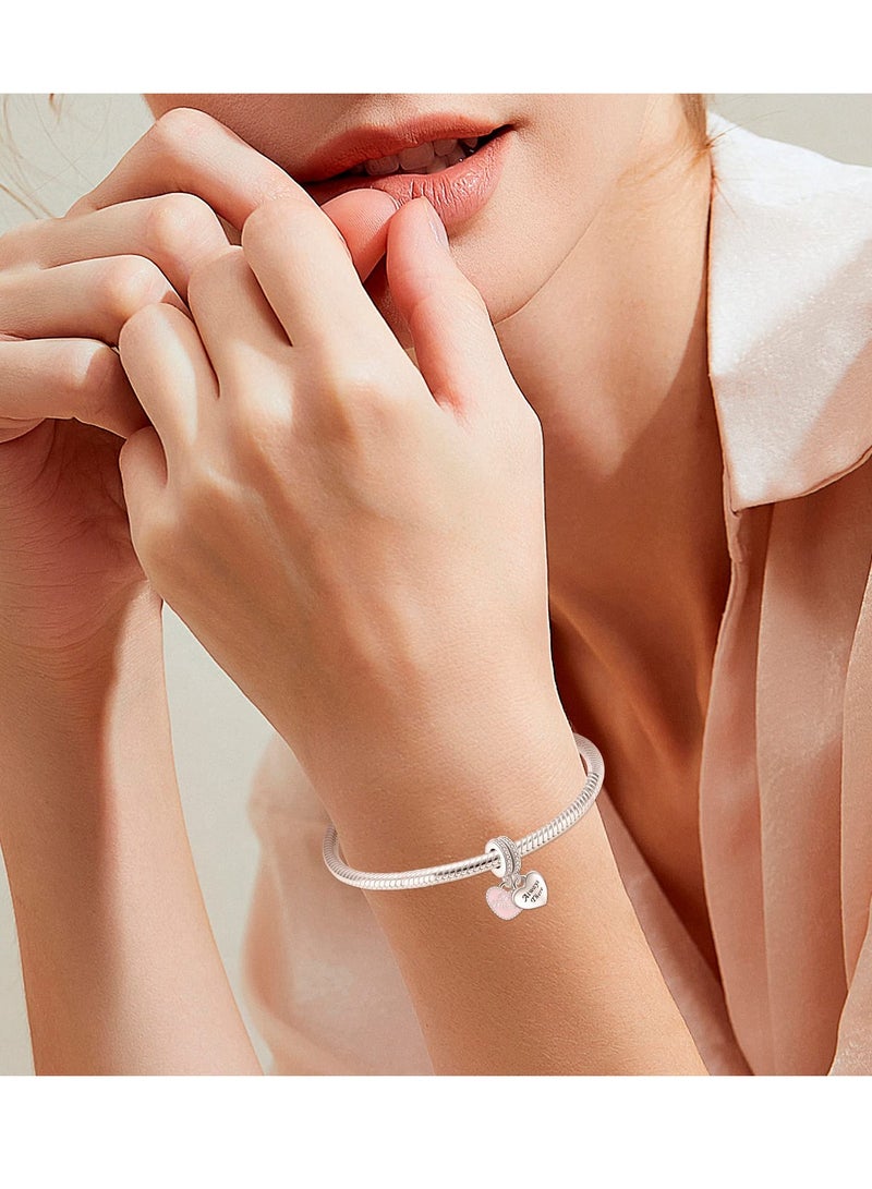 Excefore 925 Sterling Silver Charms, Bead Charms for Bracelets, Heart Charms for Women Girls Bracelets, Family Tree Charms Jewelry Gift for Women Girls (Heart to Heart) - Image 5