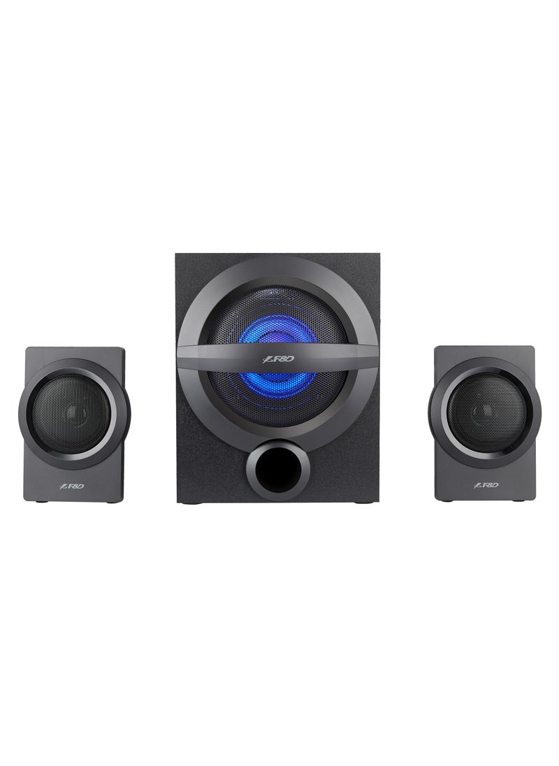 F&D - F&D A140X 74 W 2.1 Channel Bluetooth Multimedia Speakers with Subwoofer Satellite Speaker USB\ AUX\ Remote Control \ Digital FM (Black) - Image 1