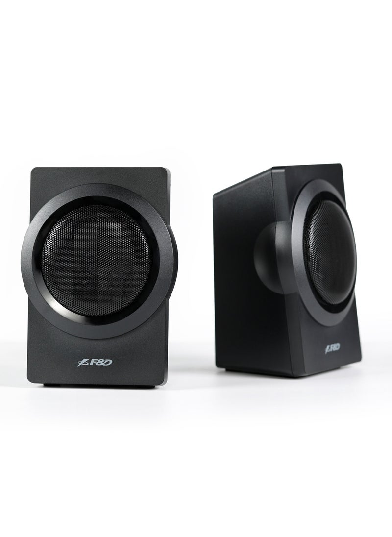 F&D - F&D A140X 74 W 2.1 Channel Bluetooth Multimedia Speakers with Subwoofer Satellite Speaker USB\ AUX\ Remote Control \ Digital FM (Black) - Image 1