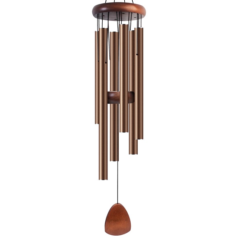 Bursvik Large Aluminium Wind Chimes 37 Inches to Create a Zen Atmosphere Suitable for Outdoor, Garden, Patio Decoration. Classic Wind Chimes with Wind Catcher Suitable as A Gift for Unisex(Coffee) - Image 1
