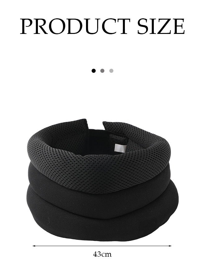 DUNISO Neck Brace Neck Protector for Neck Pain and Support，Soft Foam Cervical Collar for Sleeping, Adjustable Neck Support Brace for Wrap Align and Stabilize Vertebrae, Soft Collar Neck Brace, Black - Image 2