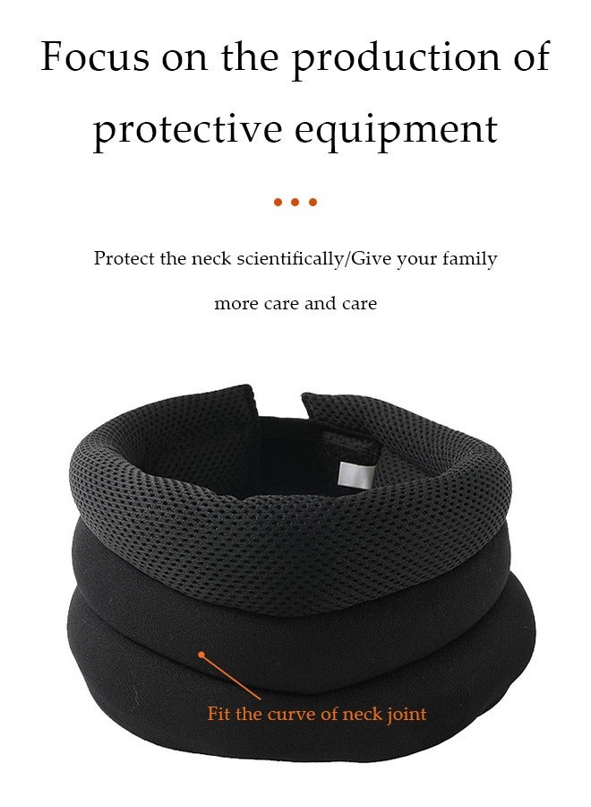 DUNISO Neck Brace Neck Protector for Neck Pain and Support，Soft Foam Cervical Collar for Sleeping, Adjustable Neck Support Brace for Wrap Align and Stabilize Vertebrae, Soft Collar Neck Brace, Black - Image 5