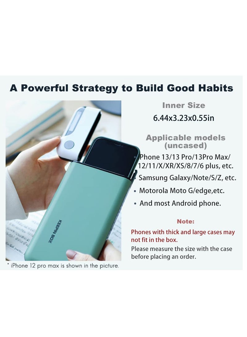 SOLARAE Cell Phone Lock Box with Timer, Portable Time Lock Box for iPhone and Android Phone, Help to Be Self-Discipline and Focus to Achieve Goals, Prevent Phone Addiction (Green) - Image 2