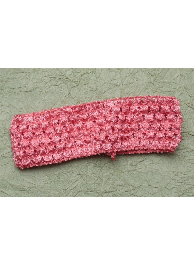 Ruwado 4 Pcs Crochet Headbands Multi Color Soft Retro Stretch Knitted Hair Accessories for Dress up Parties Halloween Costume Sports Outdoor Activities (Pink, Small) - Image 5