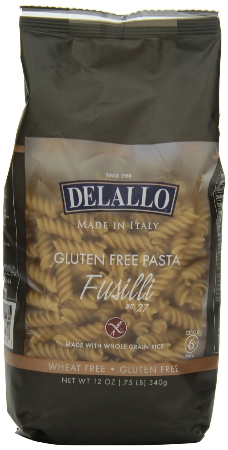DeLallo Gluten Free Pasta, Fusilli, 12 Ounce - Image 1