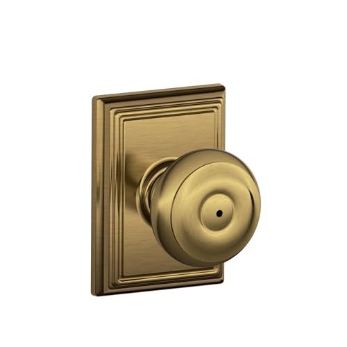 SCHLAGE F40GEO609ADD Addison Collection Georgian Privacy Knob Antique Brass