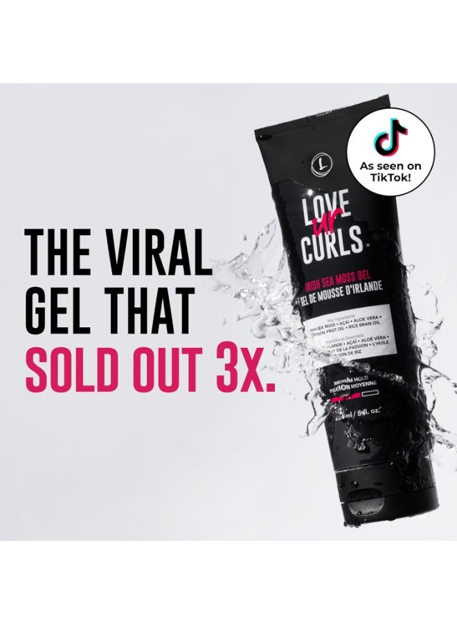 Love Ur Curls جل شعر موس البحر الأيرلندي لحب تجاعيدك، جل تصفيف شعر متوسط الثبات لتجاعيد الشعر المحددة، الأمواج واللفائف، نباتي، خالي من القسوة، 236 مل - Image 3