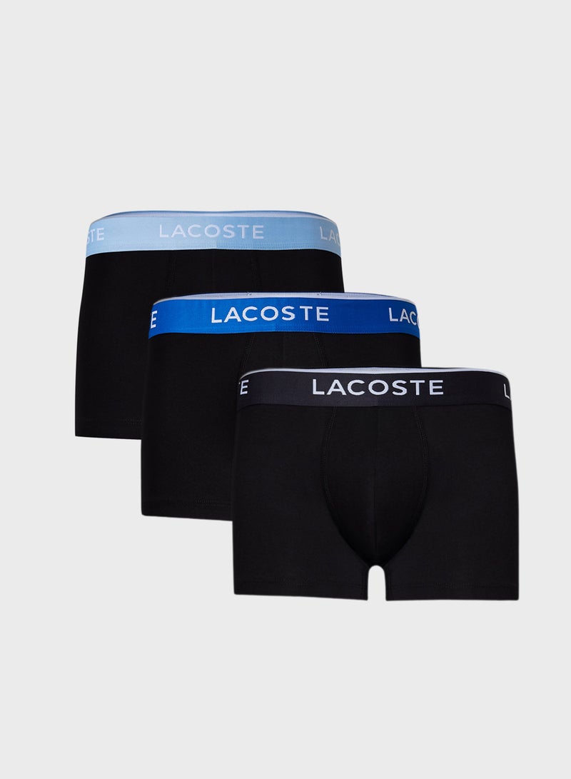 LACOSTE 3-Pack Stretch Cotton Trunks - Image 1