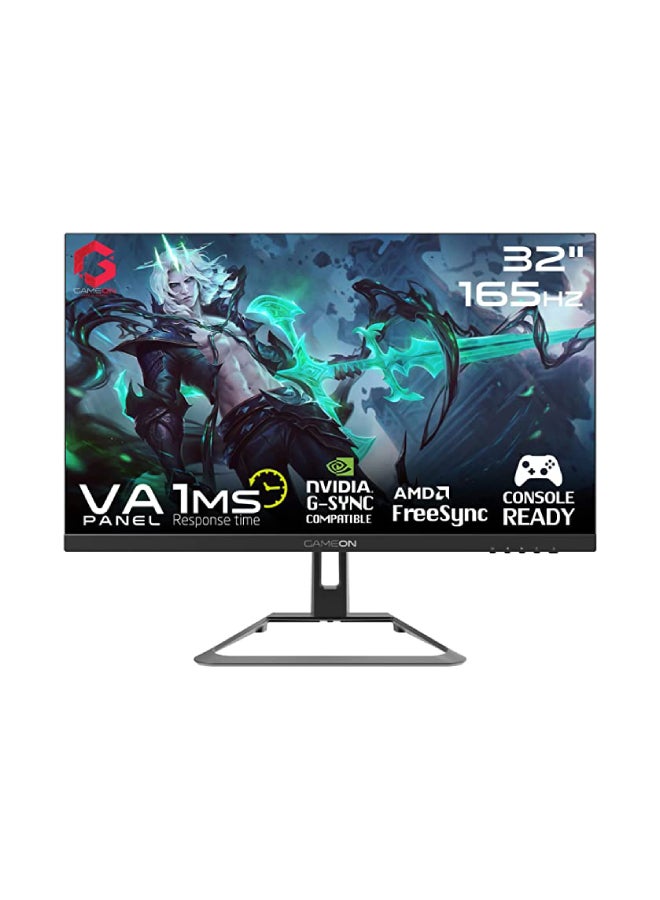 GAMEON GOE32FHD165VA 32" inch FHD, 165Hz, 1ms Flat VA Gaming Monitor, Edge-lit LED (HDMI 2.1 Console Hard Coating Compatible) Black - Image 1