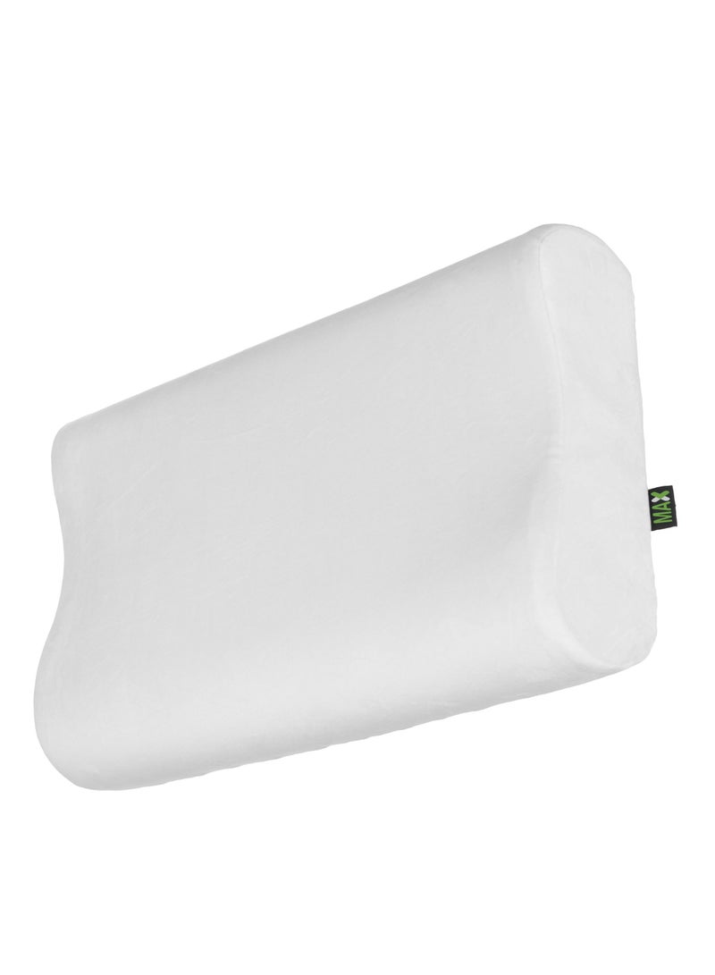 ماكس كمفورت مخدة نوم طبيه من الميموري الامريكي عالى الجودة , لتجنب آلم الرقبه واستقامه العمود الفقري , ابيض - Image 2