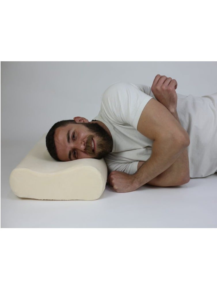 ماكس كمفورت مخدة نوم طبيه من الميموري الامريكي عالى الجودة , لتجنب آلم الرقبه واستقامه العمود الفقري , ابيض - Image 3