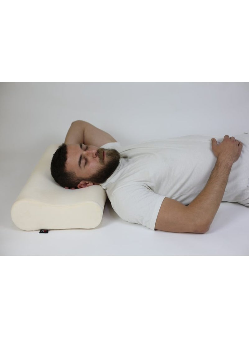 ماكس كمفورت مخدة نوم طبيه من الميموري الامريكي عالى الجودة , لتجنب آلم الرقبه واستقامه العمود الفقري , ابيض - Image 4