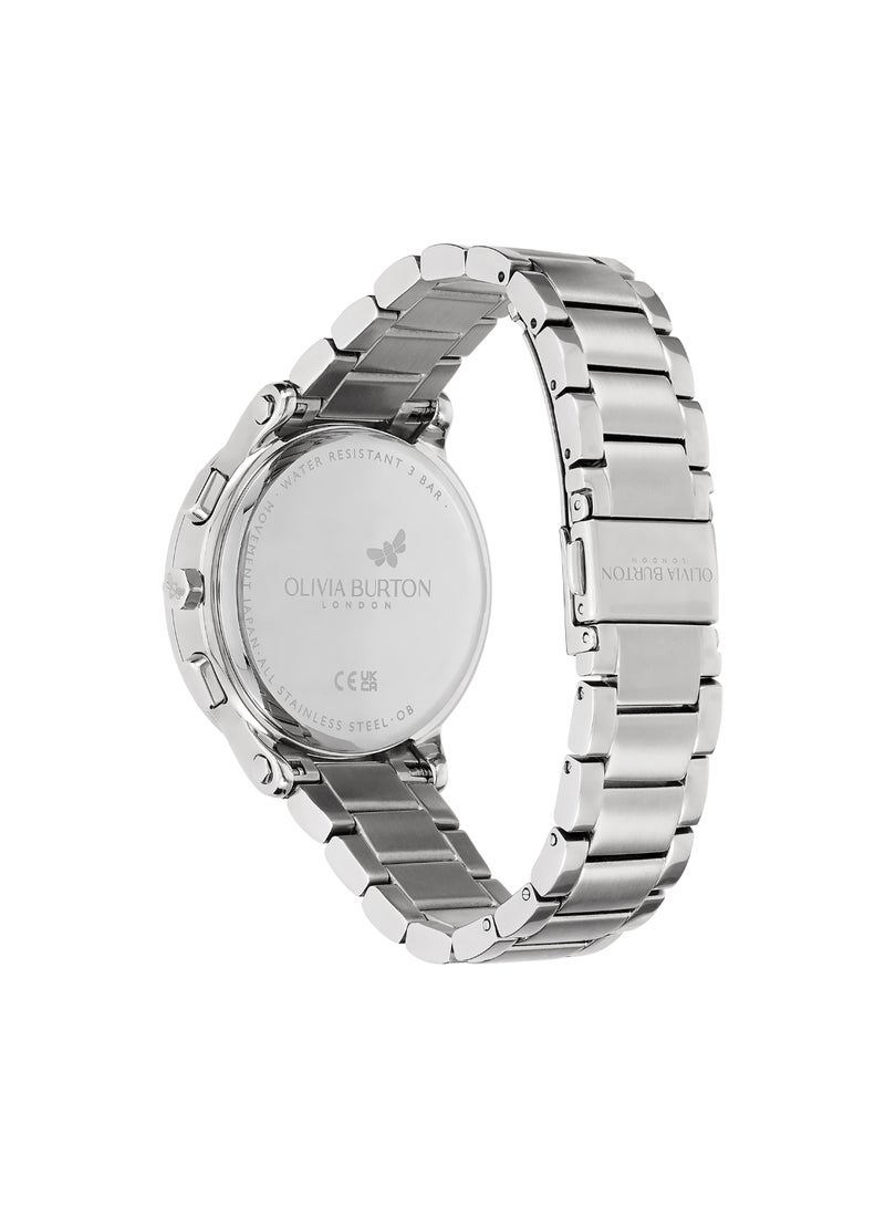 OLIVIA BURTON ROUND ANALOG WOMEN'S BLUE MOTHER OF PEARL & STONE CASE WATCH - 24000065 - Image 5