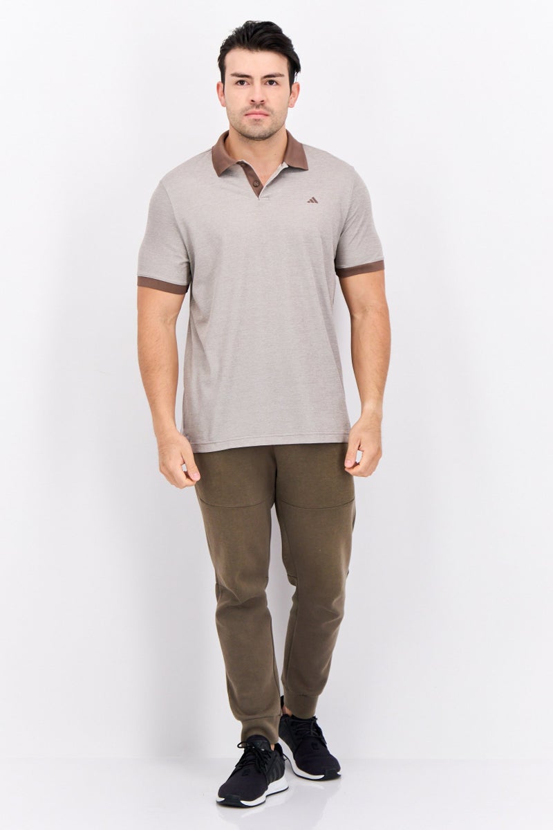 Adidas Men Sportswear Fit Short Sleeves Golf Polo Shirt, Brown  - Image 4