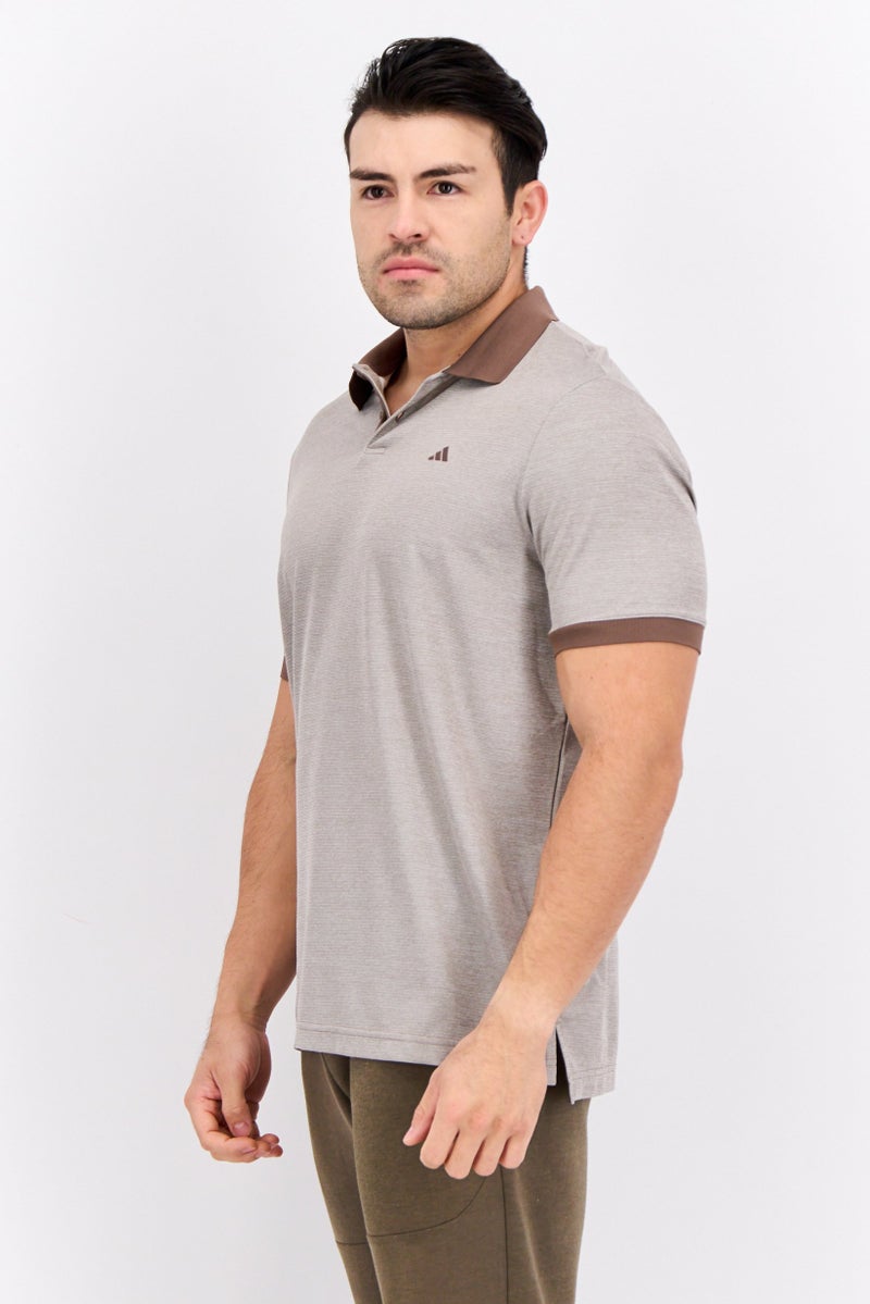 Adidas Men Sportswear Fit Short Sleeves Golf Polo Shirt, Brown  - Image 2