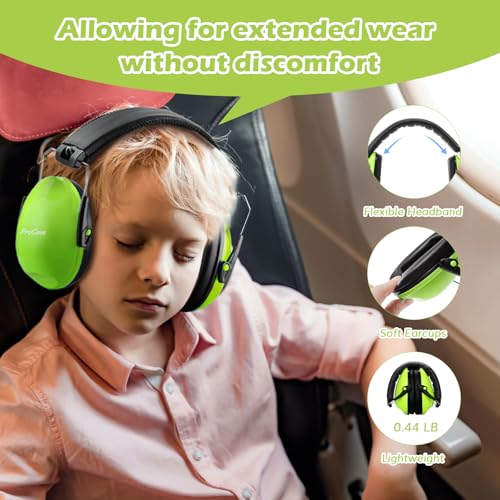 ProCase Noise Cancelling Headphones for Kids Toddler, SNR 27dB Noise Reduction Ear Muffs, Hearing Protection for Monster Jam, Concerts, Fireworks, Shooting, Air Show, Autism Sensory Needs -Green - Image 5