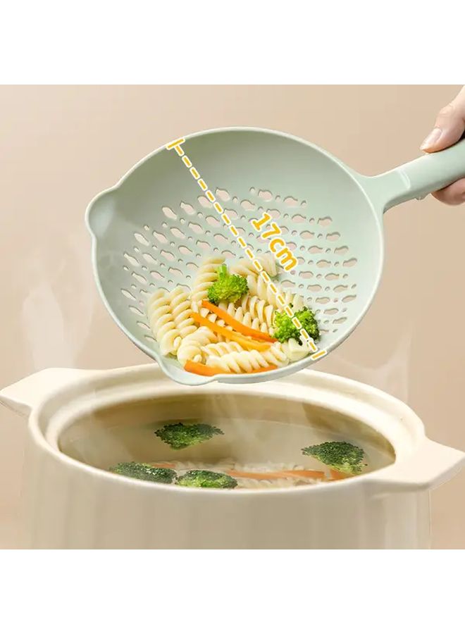 Yellow Long Handle Slotted Spoon Heat Resistant Strainer For Frying Hot Pot Pasta Cooking - Image 1
