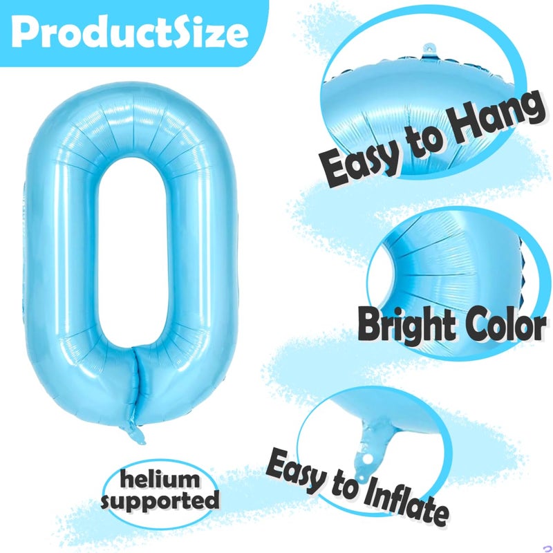 Florisland Alice In Onederland 1St Birthday Girl Pastel Blue Birthday Decorations  Bow Balloons Foil Mylar Large 40  1 Balloon For Kawaii Bow Coquette 1St Party Decorations - Image 3