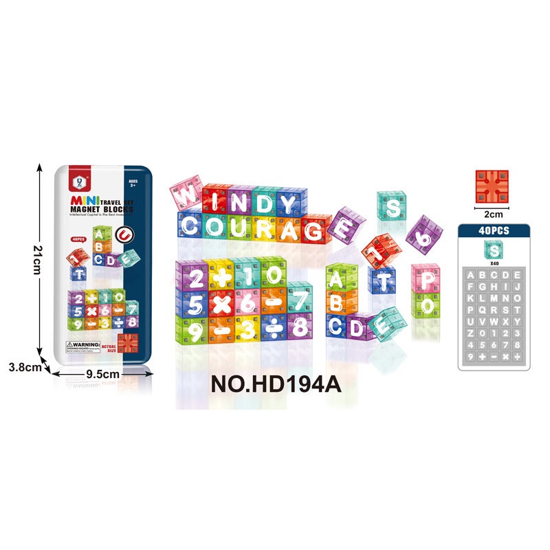 Magnetic Building Blocks Set 40 Pieces for Kids Educational Toy - Image 1