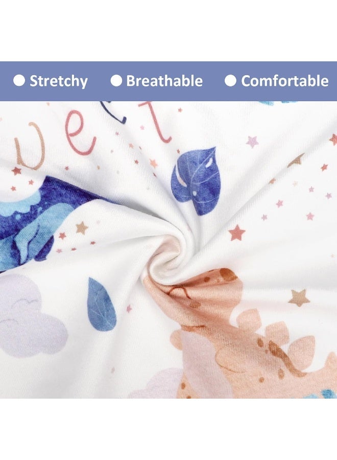 DILIMI Nursing Pillow Cover Stretchy Removable Case for Breastfeeding Pillows, Ultra Soft Comfortable Slipcover for Baby Girl and Boy, Watercolor Dinosaur and Leaves - Image 2