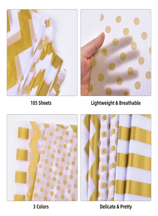 Ueerdand 120 Sheets Gold Tissue Paper, Christmas Metallic Gift Wrapping Paper Bulk for New Year Gift Bags, Birthday, Graduation, DIY Shipping Crafts, 20 Inch x 14 Inch - Image 5