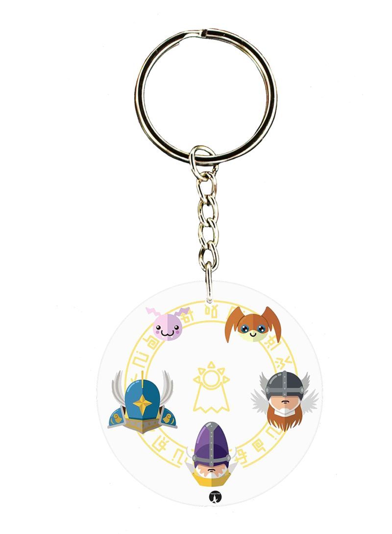 RKN Double Side Anime Digimon Printed Keychain
