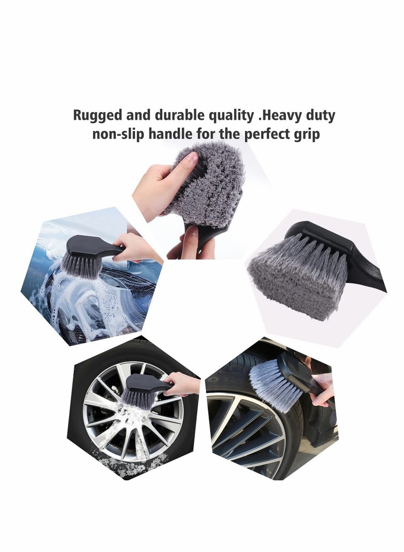 Excefore 9Pcs Car Detailing Brushes Kit for Washing Wheels, Interior, Exterior, Car Cleaning Supplies Including Long Handle Rim Brush, Car Wheel Brush, Detailing Brushes Set, Vent Duster, Towels - Image 5