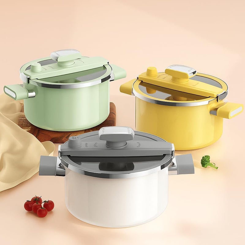 XVersion Upgraded 7L Stovetop Pressure Cooker, 26cm Enamel Soup Pot with Large Capacity for Soup, Stew and Boiling, Compatible with Gas and Induction, Mint Green - Image 5