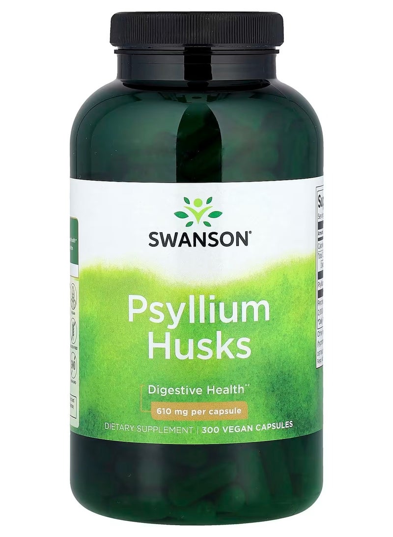سوانسون Swanson, قشور سيلليوم، 610 ملجم، 300 كبسولة نباتية