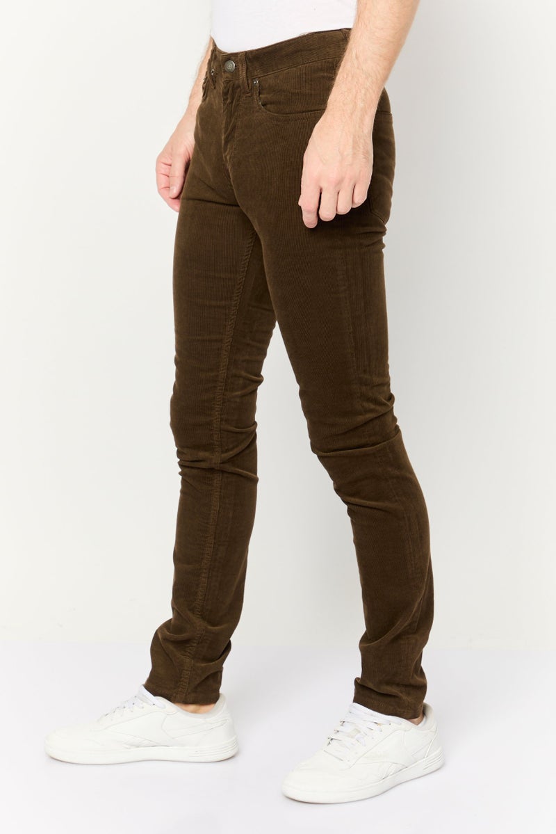 GANT Men Hayes Slim Fit  Mid Rise Corduroy Pants, Dark Brown - Image 3