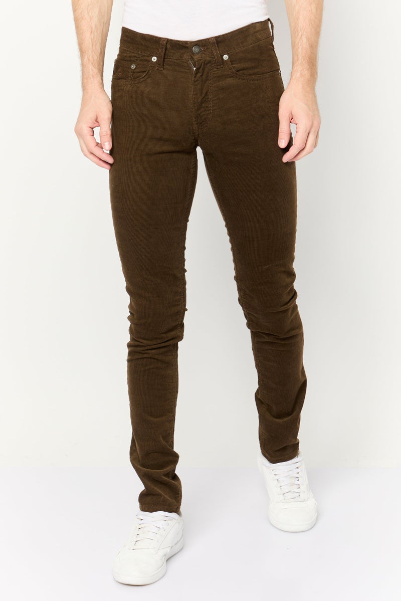 GANT Men Hayes Slim Fit  Mid Rise Corduroy Pants, Dark Brown - Image 1