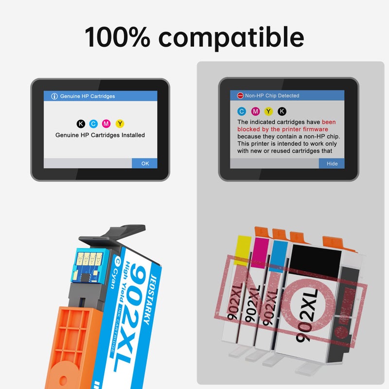 Jeostarky 902XL Ink Cartridge for HP Printer Replacement for HP 902XL Ink Cartridge Combo Pack Compatible for HP Officejet Pro 6978 6968 6970 6960 6971 6974 6975 6976 6979 6965 6977 Printer (4 Pack) - Image 2