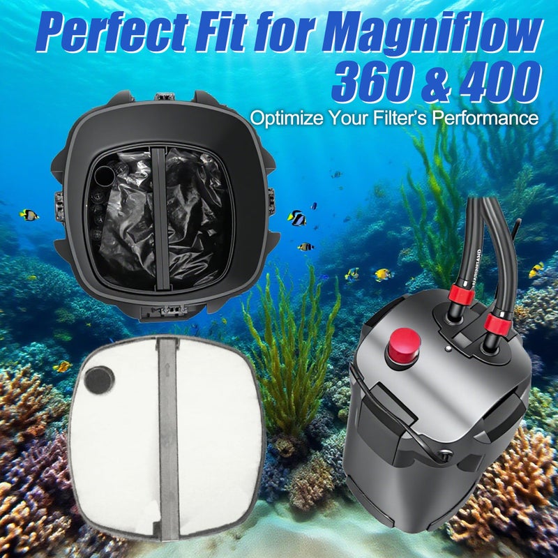 PurifyLogix 8 PCS Replacement Filter Pads for MarineLand for Magniflow 360/400 Canister Filters, Upgraded 3-in-1 Coarse (Activated Carbon) & White Floss Media - Mechanical & Biological Filtration - Image 4