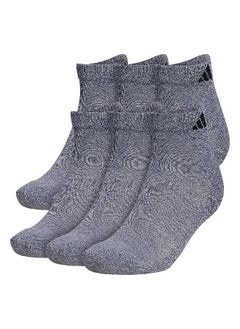 Adidas Men'S Athletic Cushioned Low Cut Socks With Arch Compression For A Secure Fit (6-Pair), Heather Grey/Black, X-Large  - Image 1