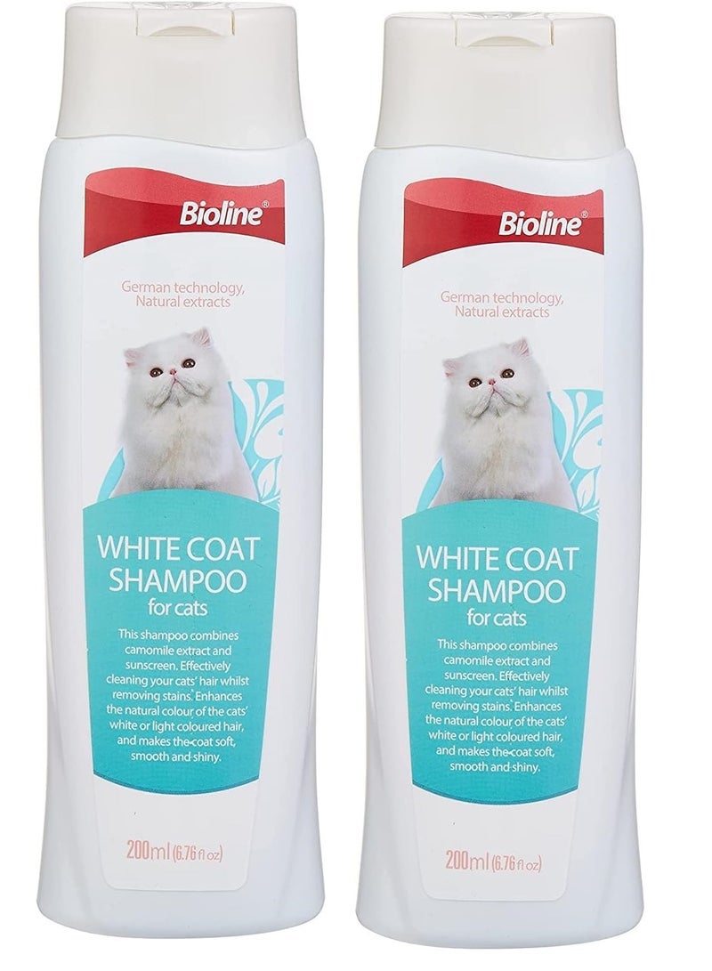 Bioline White Coat Shampoo For Cats 2X200Ml