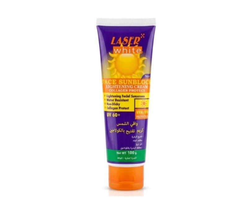laser white كريم واقي شمس طبيعي لتفتيح البشرة SPF 60+ 100 مل - Image 1
