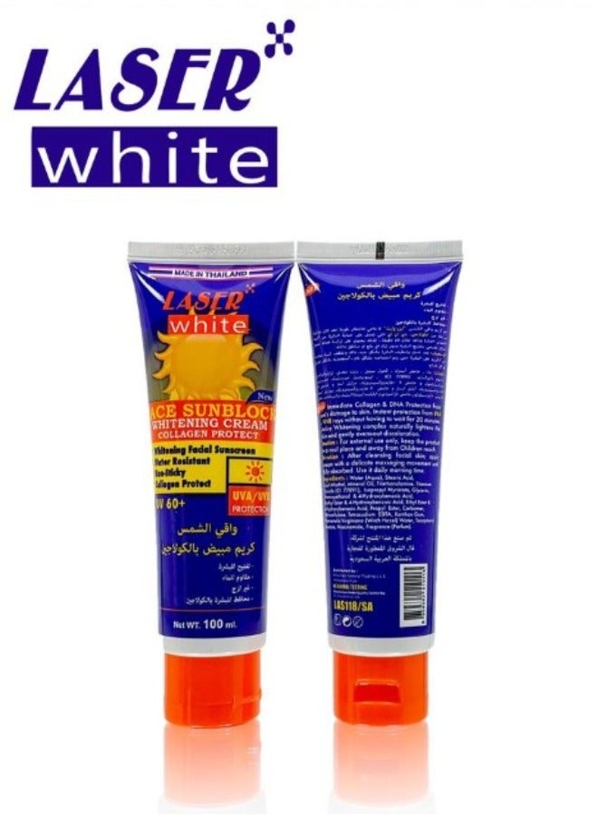 laser white كريم واقي شمس طبيعي لتفتيح البشرة SPF 60+ 100 مل - Image 3