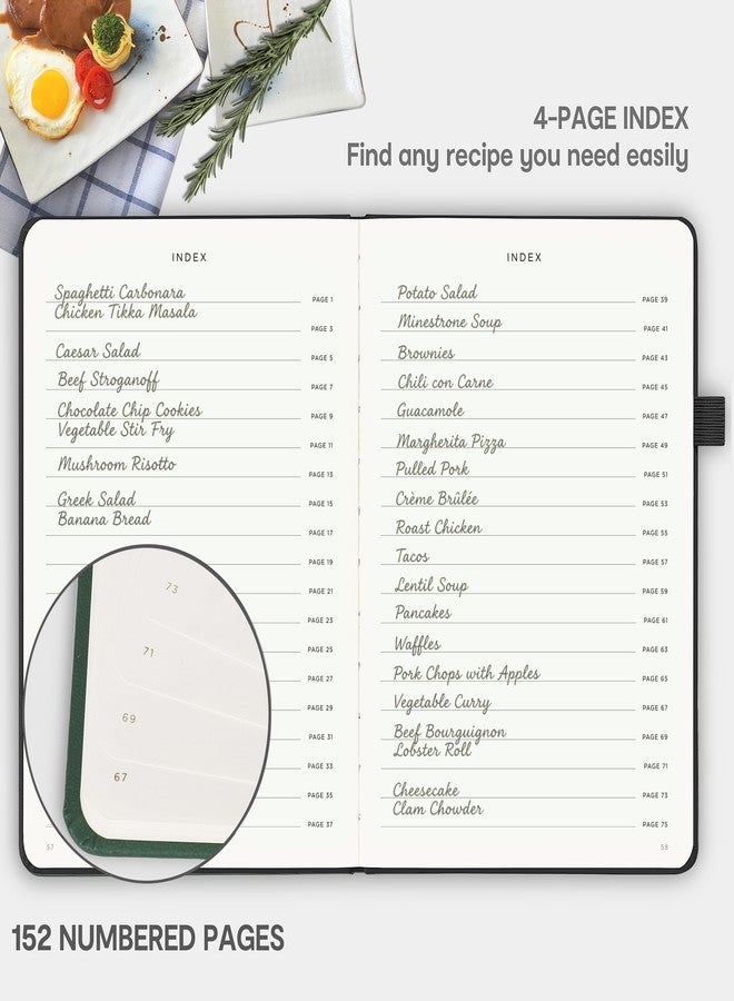 &And Per Se ⩓ Per Se Recipe Book to Write in Your Own Recipes - Waterproof Hardcover Blank Cookbook, Empty Recipe Notebook with Lay-Flat Design, Gift for Cooks & Food Lovers - 5.7 x 8 Inches (Black) - Image 4