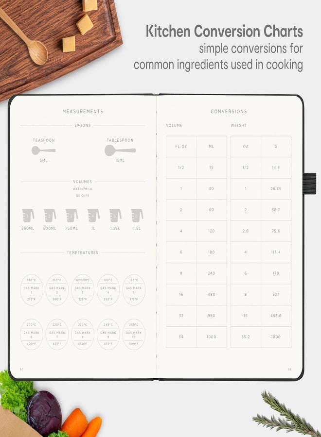 &And Per Se ⩓ Per Se Recipe Book to Write in Your Own Recipes - Waterproof Hardcover Blank Cookbook, Empty Recipe Notebook with Lay-Flat Design, Gift for Cooks & Food Lovers - 5.7 x 8 Inches (Black) - Image 5