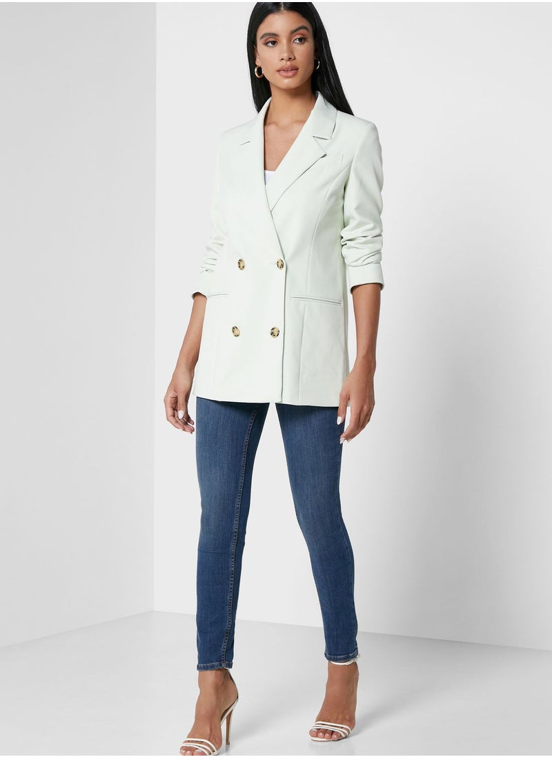 Double Breasted Longline Blazer