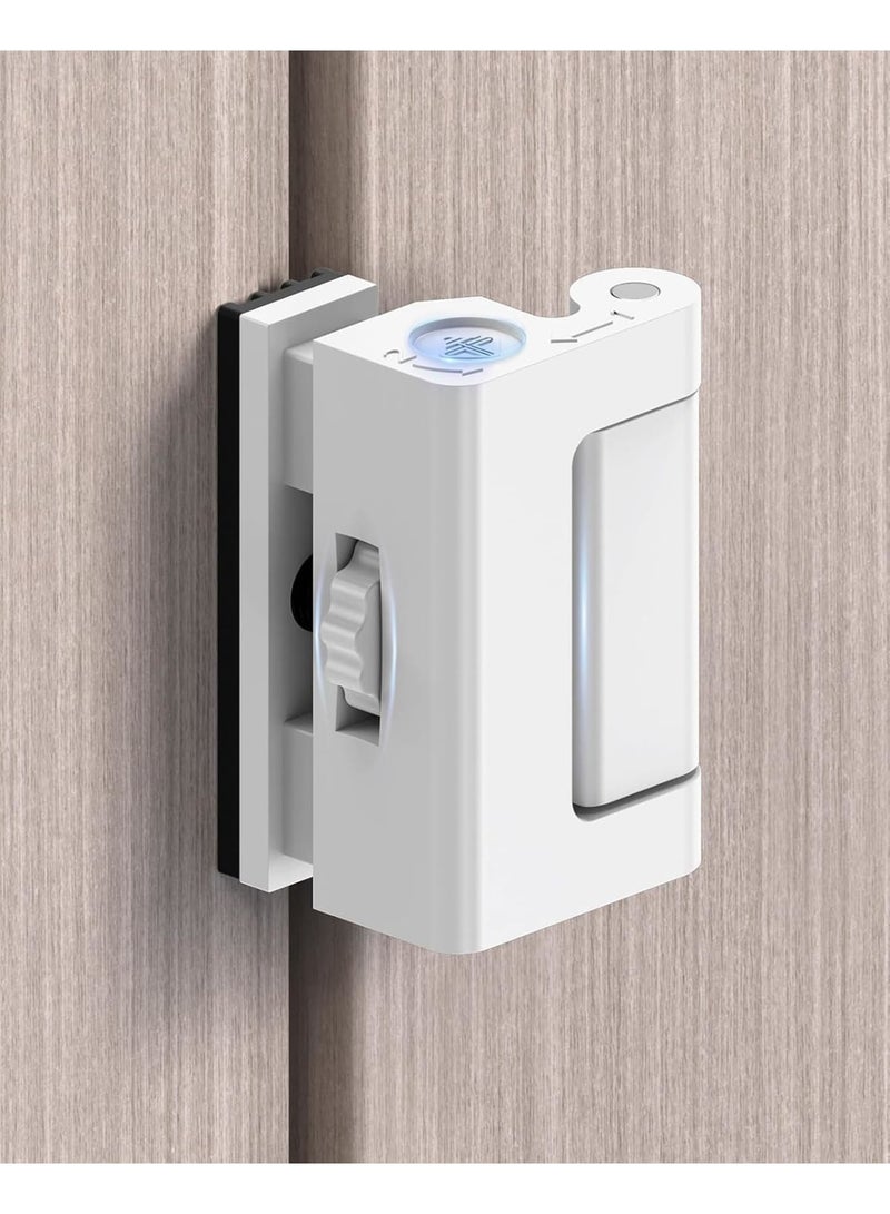 Barakah Door Reinforcement Lock, Portable Travel Safety Lock for Inward Swing Doors, No Drill Easy Install Extra Latch, Withstand 800lbs for Home Apartment Hotel Security, White 1PC - Image 1