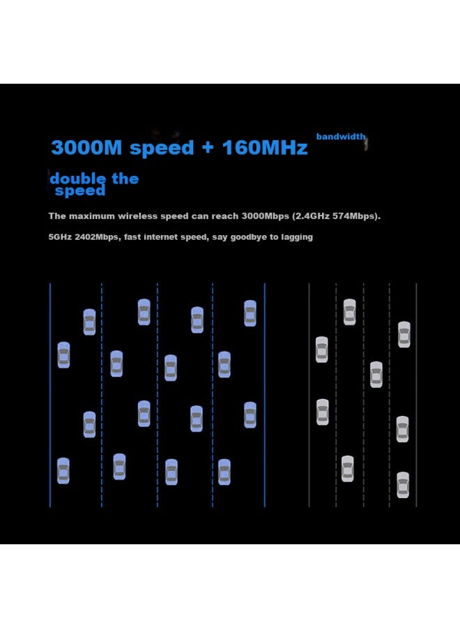 H3c 5g Dual-band Gigabit Wireless Router, 3000m Enterprise-grade Commercial High-speed Router, Wifi Wall-penetrating Metal Shell, Gr-3000ax - Image 2